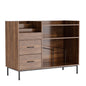 Eco-Friendly Vinyl Record Player Stand With Flip-Top Storage, Media Console With Dual Outlets And Dustproof Drawers