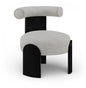 Calder - Linen Textured Fabric Upholstered Accent Chair - Painted Black Base