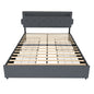 Bed With USB Charging Station, LED Lights, Headboard & Storage Drawers