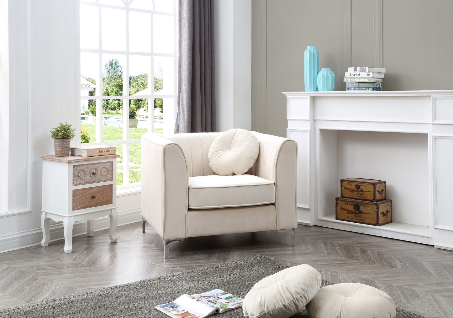 Contemporary Sloped Armchair