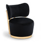 Elara - Velvet Upholstered Swivel Accent Chair - Stained Natural