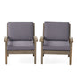 Peyton Club Chair Outdoor Seating Acacia Wood 32.25 X 28.00 X 31.25"