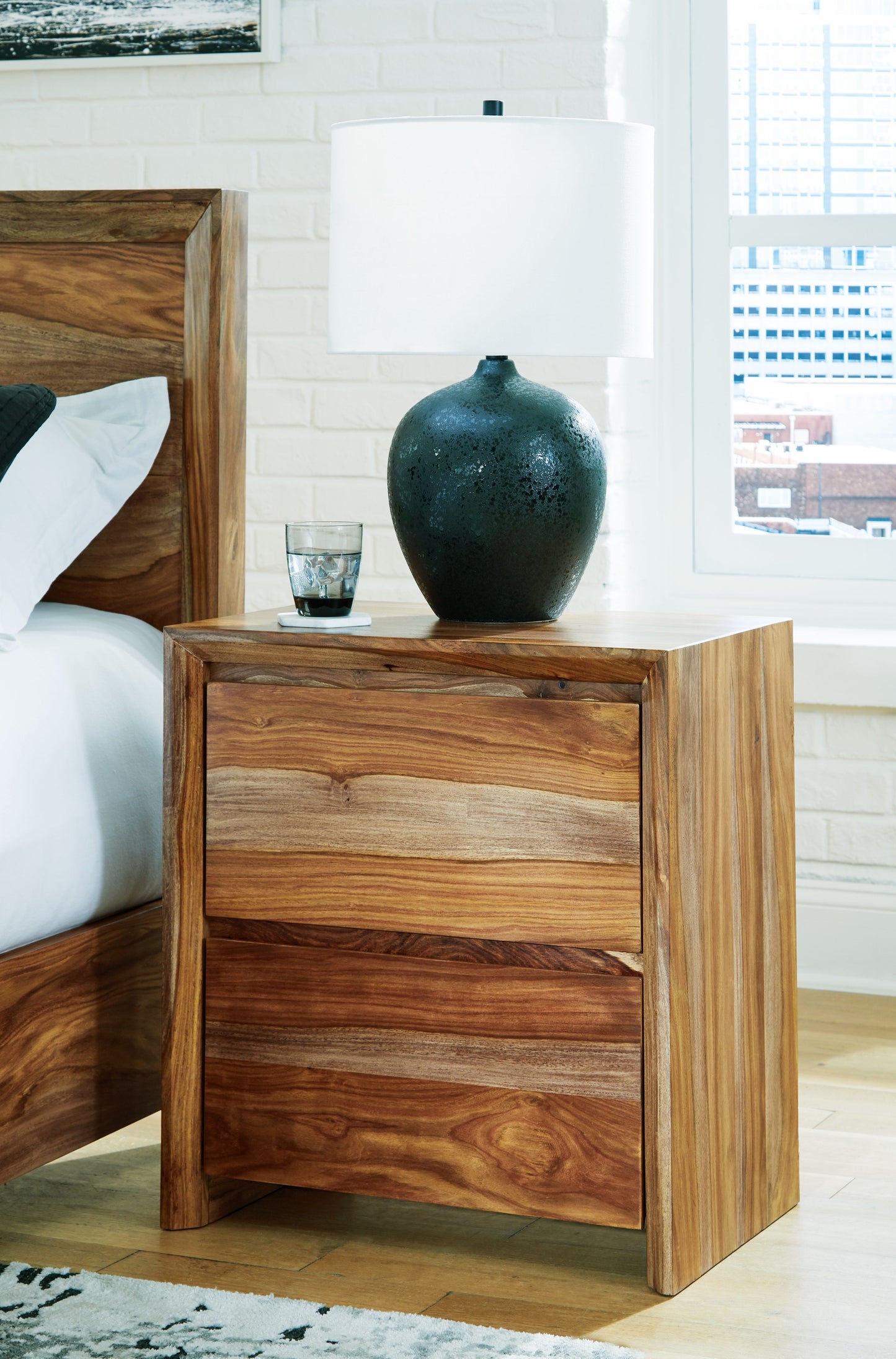 Dressonni - Two Drawer Night Stand - Brown