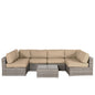 Seating Set With Cushions Handcrafted Wicker Design