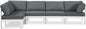 Nizuc - Outdoor Patio 4 Piece Modular Sectional With White Frame