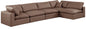 Comfy - 5 Piece Faux Leather Modular Sectional