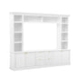 TV Stand With Bookcase, Storage Cabinet With 3 Adjustable Shelves, Living Room Entertainment Center - White