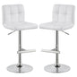 Lenny - Upholstered Adjustable Bar Stool (Set of 2) - White
