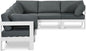 Nizuc - Outdoor Patio 6 Piece Modular Sectional With White Frame