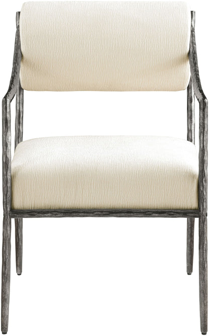 Bastille - Upholstered Dining Arm Chair (Set of 2) - Silver Frame