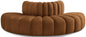 Arc - Velvet 4 Piece Modular Sofa - Saddle