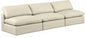 Comfy - Faux Leather Modular Armless Sofa 3 Seats