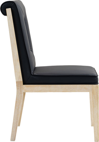 Gwendolyn - Faux Leather Dining Side Chair With Natural Frame (Set of 2)