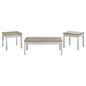 Quintara - 3 Piece Coffee Table Set - Natural / White