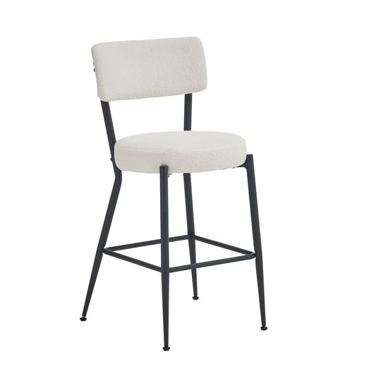 Modern Teddy Fabric Upholstered Bar Stools - Legs