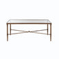 Metal Rectangle Coffee Table With Tempered Glass Top - Bronze