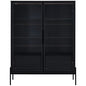 Modern Minimalist Style LED Curio Cabinet With Tempered Glass Door, Metal Legs