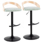 Grotto - Contemporary Adjustable Barstool With Swivel & Rounded T Footrest (Set of 2)