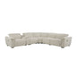 Dayana - Boucle Power Recliner Sectional Sofa For 5 People With Cupholder Console Adjustable Headrest - Beige