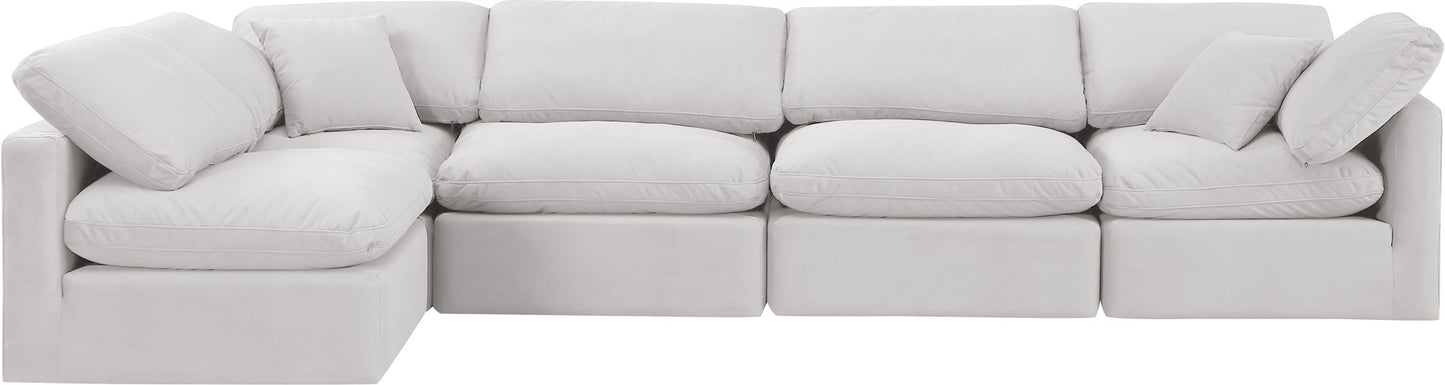 Indulge - Velvet 5 Piece Modular Sectional