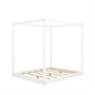 Wood Canopy Platform Bed With Support Legs And Airflow Slats