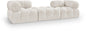 Ames - 3 Piece Boucle Modular Sofa With 1 Backless Seat