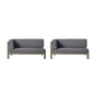 Aura - 2 Piece Outdoor Set With X Back Left Bench And Corner - Dark Gray