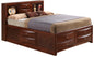 Modern Design Storage Bed With Bookcase Headboard
