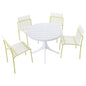 4 Piece Set Of Modern Color Block Designed Single Chairs With Round Table