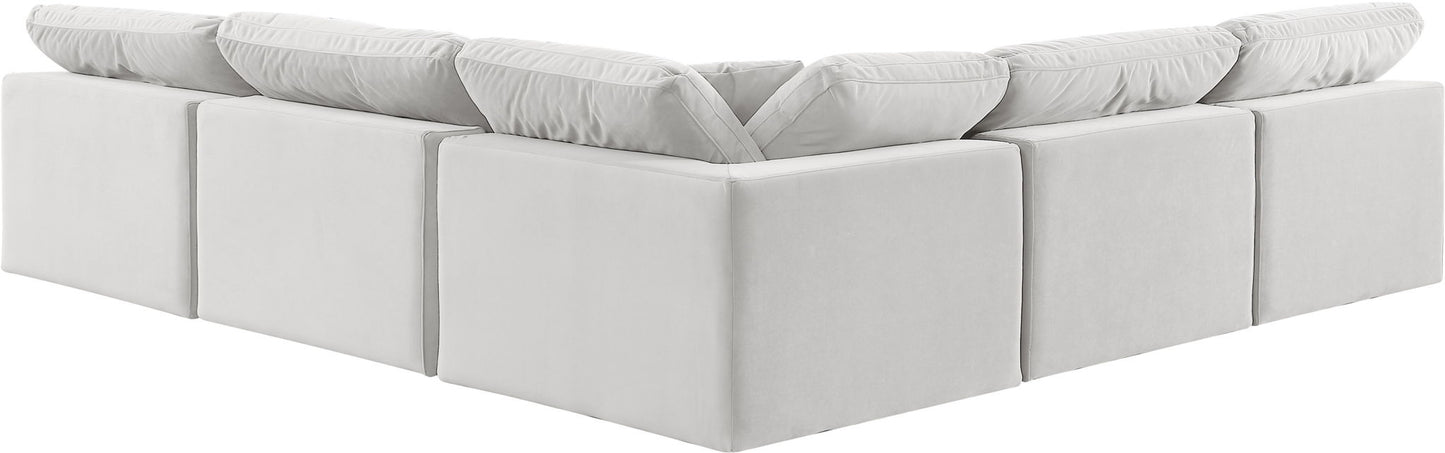 Comfy - 5 Piece Velvet Modular Corner Armless Sectional
