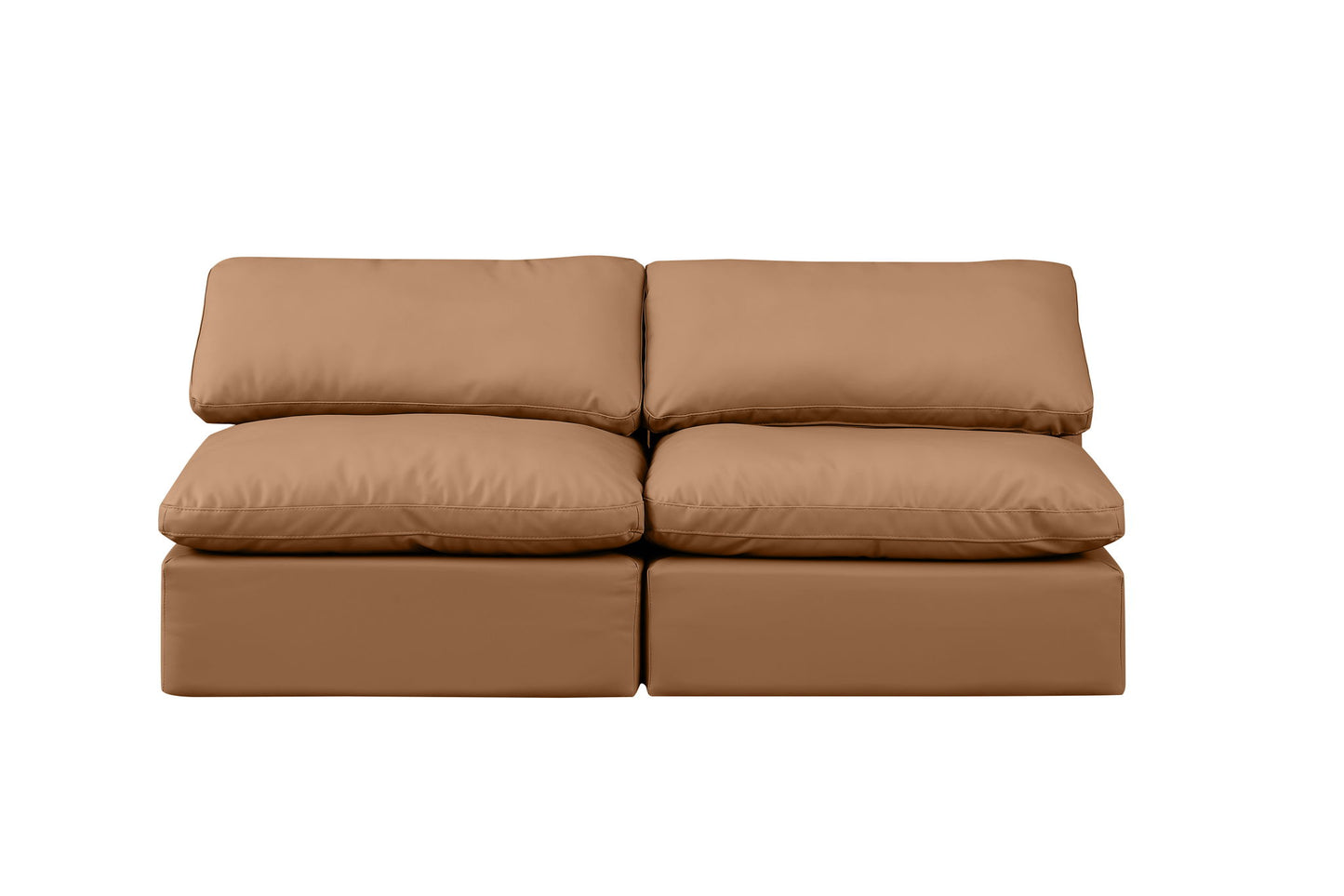Indulge - Faux Leather 2 Seat Modular Armless Sofa