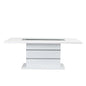 Elizaveta - Dining Table With Pedestal Base - Faux Crystal Diamonds & White High Gloss