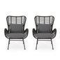 Modern Aesthetic Outdoor Rattan Accent Chair With Metal Legs