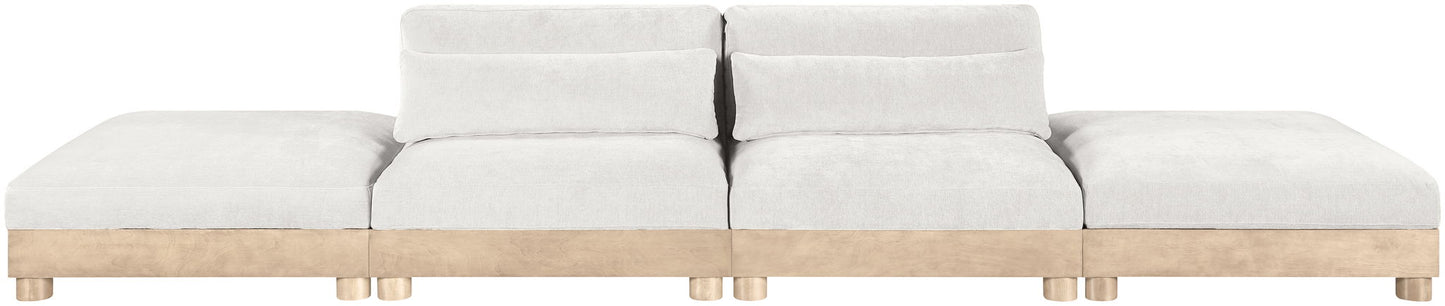Turin - Chenille Fabric Upholstered Modular Sectional - White