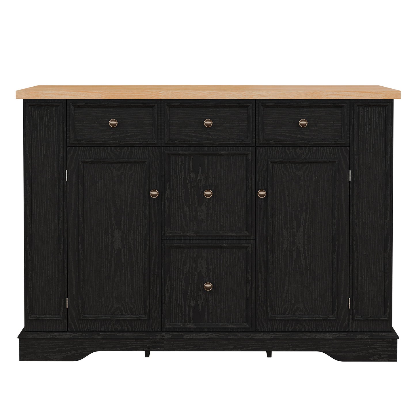 Sideboard Buffet Cabinet With 5 Drawers, 2 Cabinets, Adjustable Shelves