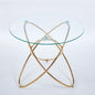 Metal Leg Dining Table With Tempered Glass Top