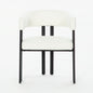 Modern Dining Upholstered Barrel Chair With Curved Back And Armrests
