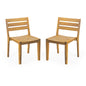 Outdoor Dining Side Chair (Set of 2) - Teak Finish