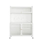 Contemporary Kitchen Pantry Cabinet With Glass Doors, Adjustable Shelves, Steel - Brushed Nickel