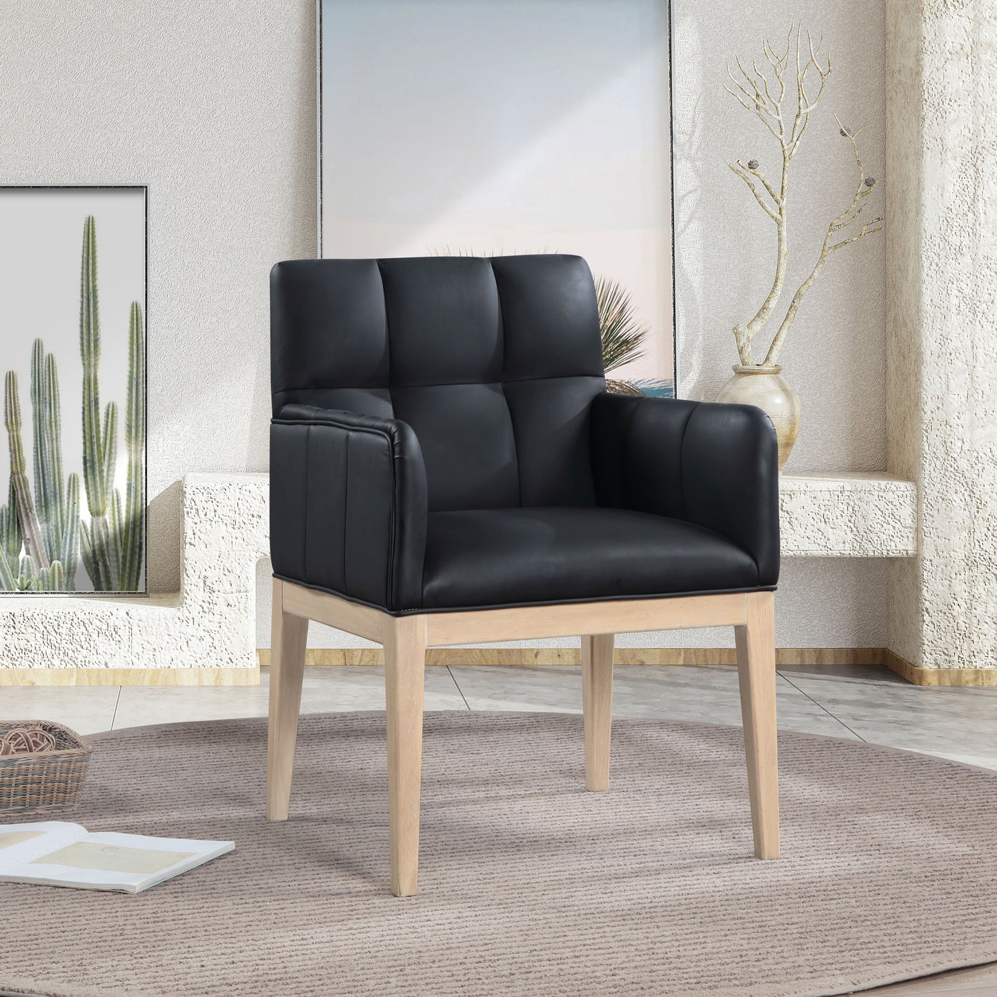 Adrian - Dining Arm Chair (Set of 2) - Light Brown Legs
