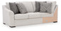 Koralynn - Laf Sofa with Corner Wedge - Stone