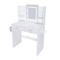 Elegant LED Mirror Vanity Dressing Table With Adjustable Lights, Drawers & Storage - White