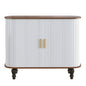 Fluted Liquor & Coffee Bar Cabinet With 6 Wine Racks And 3 Glass Holders
