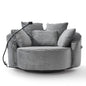 Swivel Accent Barrel Chair With Adjustable Phone Holder, 5 Pillows For Living Room