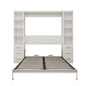 Queen Size Murphy Wall Bed With Side Storage Cabinets - White