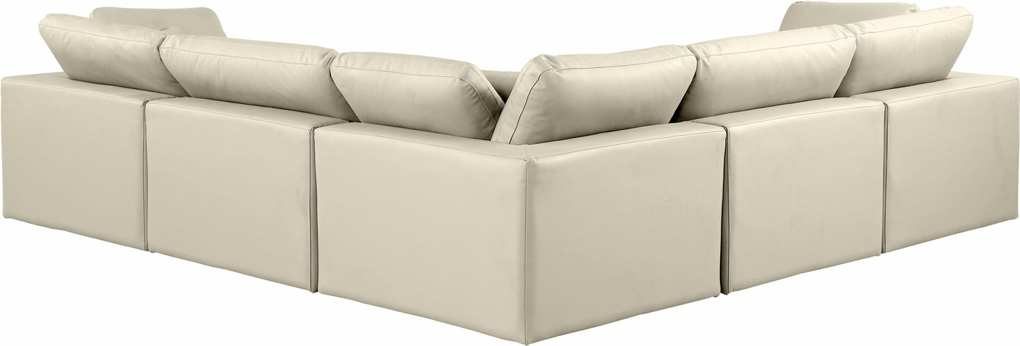 Comfy - 5 Piece Faux Leather Modular Corner Sectional