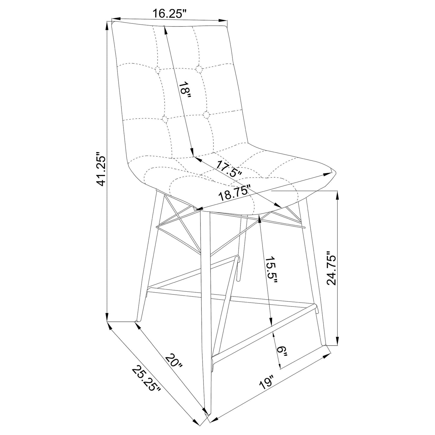 Counter Height Stools & Padded Seat (Set of 2)