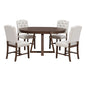 Dining Set With Leaf Round Table And 4 Upholstered Chairs