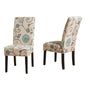 Contemporary Dining Chair Set With Rubberwood Legs - White / Blue