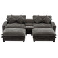 Modern Sectional Sofa With Removable Ottomans, USB Ports